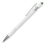 Ellipse Softy White Barrel Metal Pen w/ Stylus - ColorJet - Green