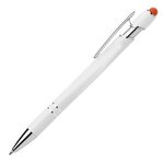 Ellipse Softy White Barrel Metal Pen w/ Stylus - ColorJet - Orange
