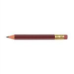 Golf Pencil - Round with Eraser - Maroon Red