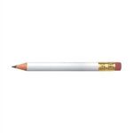 Golf Pencil - Round with Eraser - White