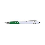 Landon Incline Stylus Pen - White With Green