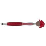 Multi-Culture MopTopper (TM) Screen Cleaner with Stylus Pen - Red